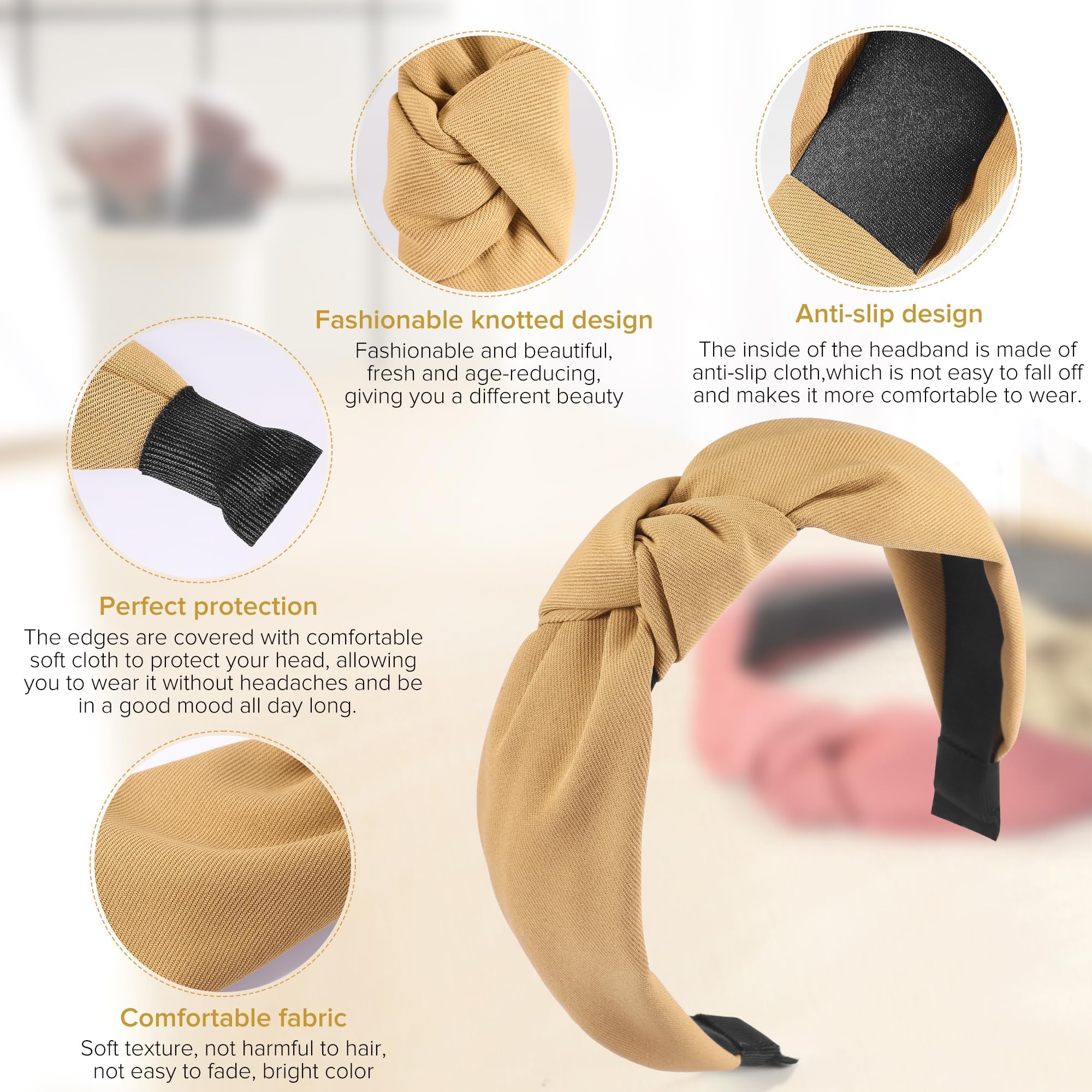 Matière-knit douce DiyJibb, bandeau durable qui garde sa forme toute la journée.