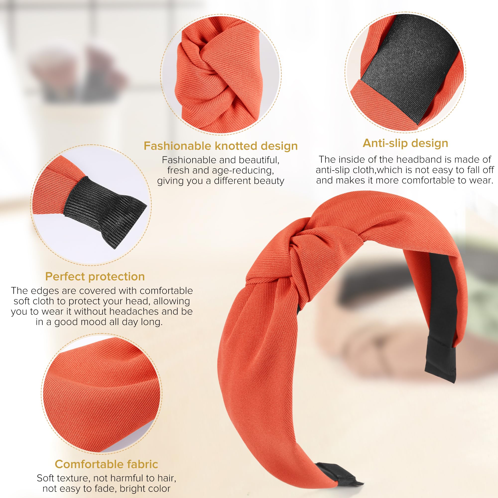 DiyJibb bandeau torsadé noir charbon, maintien sûr sans gêne.