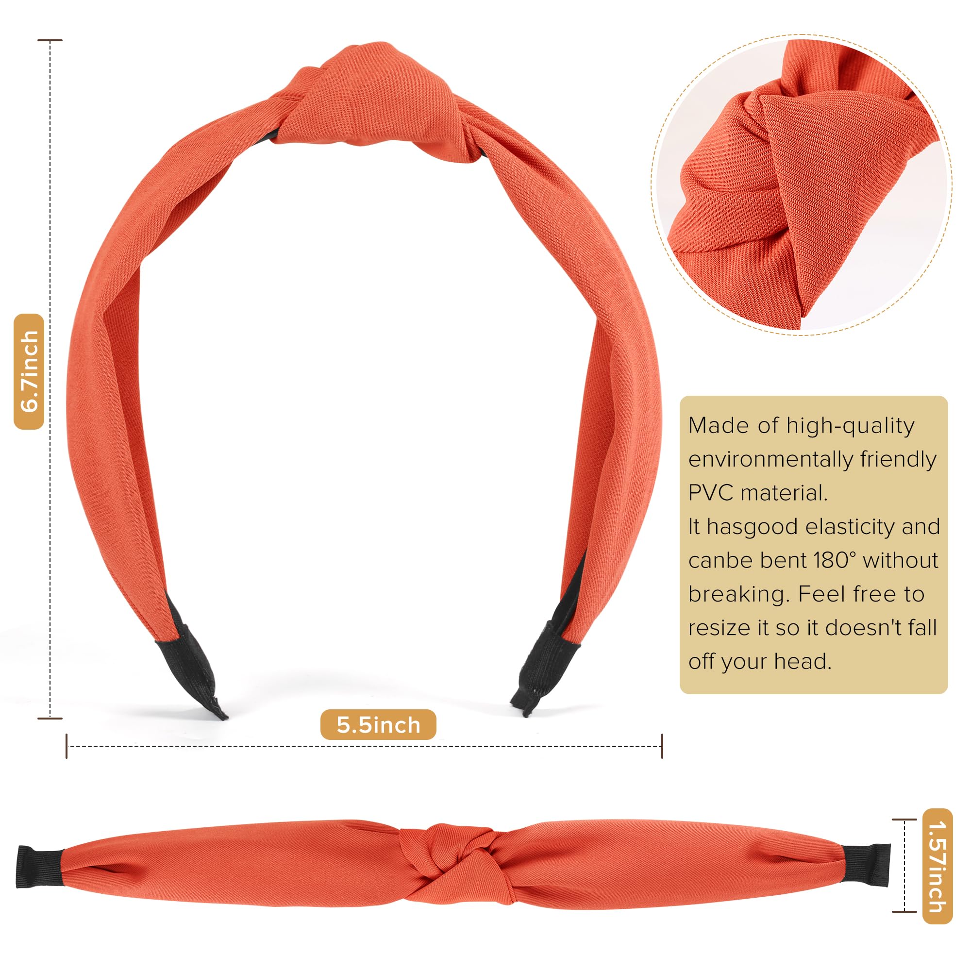 DiyJibb bandeau torsadé rose pâle, confort durable pour toute la journée.