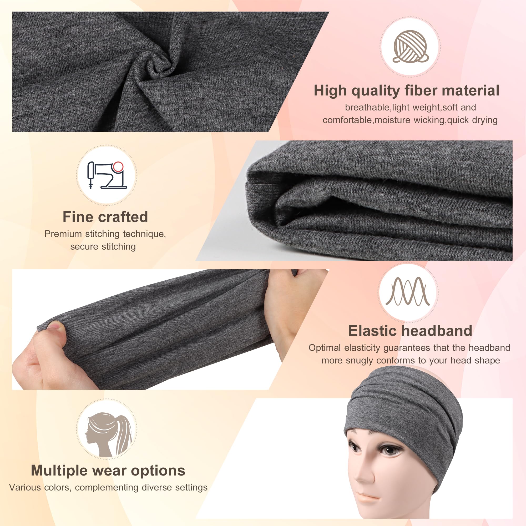 Bandeaux DiyJibb absorbent la sueur rapidement pour visage sec.