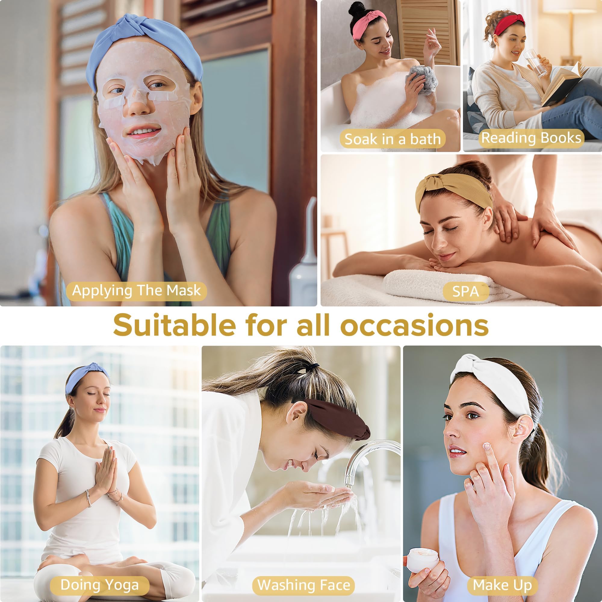 Bandeau DiyJibb utilisations multiples pour maquillage, détente et sport