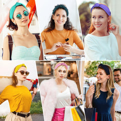 Bandeau DiyJibb large noué, parfait lors du maquillage et des activités.