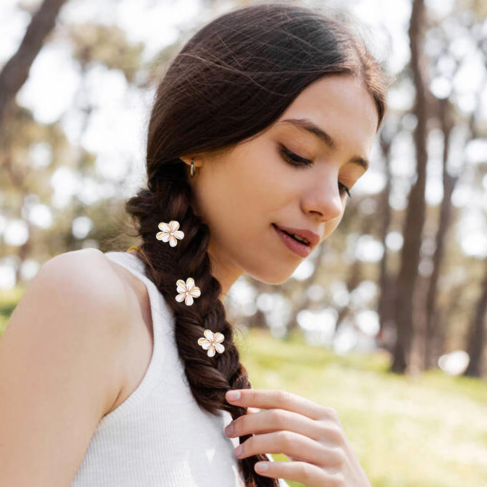 Dizila pince fleur mini cristal pêche, touche chaude idéale pour compléter une coiffure printanière