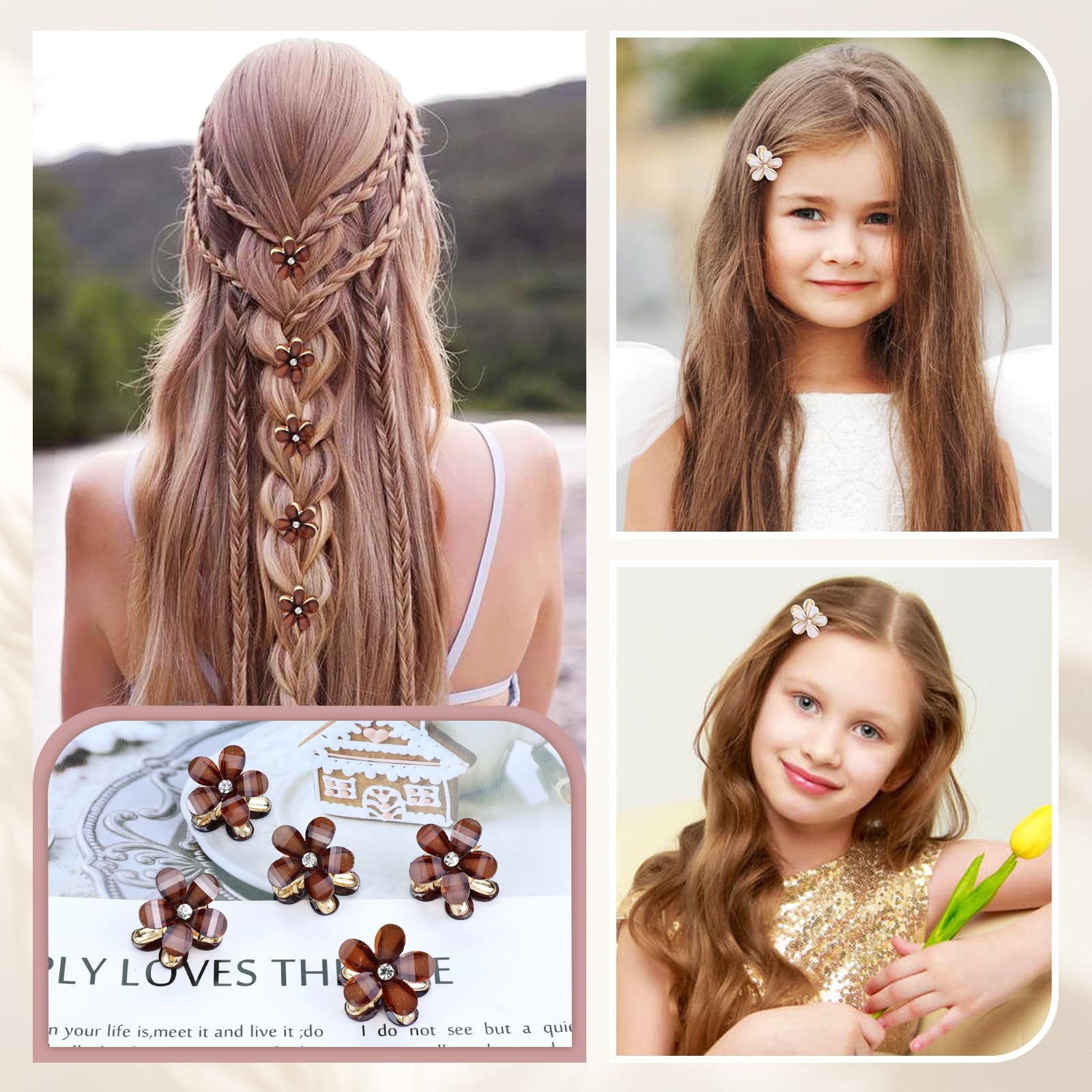 Dizila pince fleur mini cristal rose vif, éclat vibrant pour un accessoire glamour