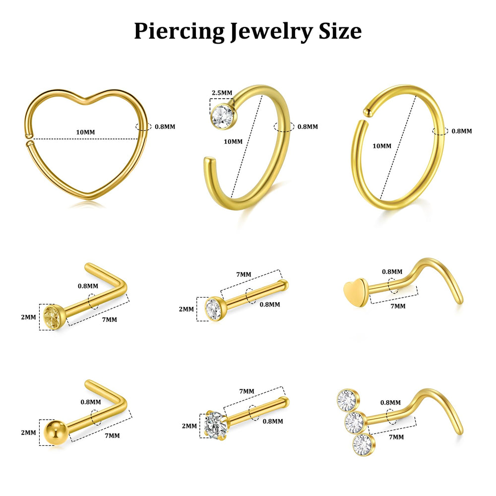 DJCIW: anneaux et studs en acier inoxydable hypoallergéniques pour le piercing nez.