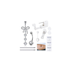 DJCIW kit piercing nombril en acier 316L, pratique pour débutants et professionnels.