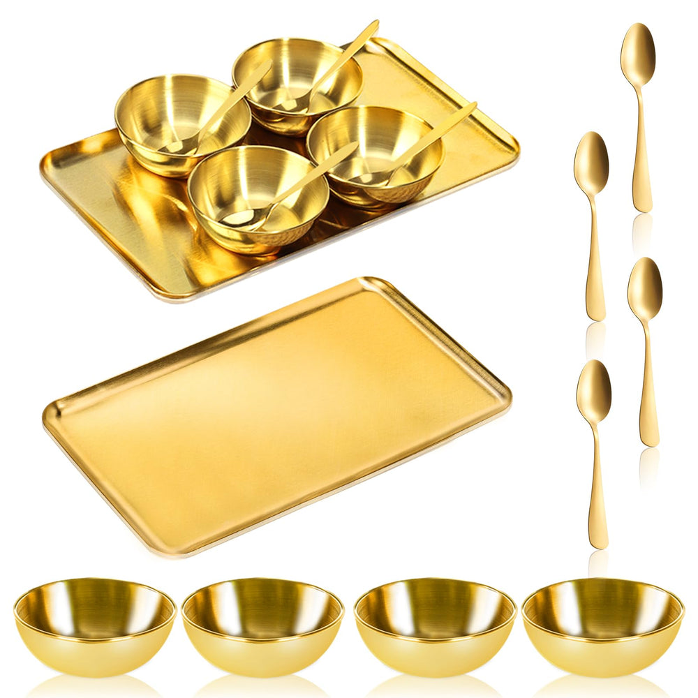 DLUGOPIS - plateau visage doré: rangement élégant pour vos outils de soin.
