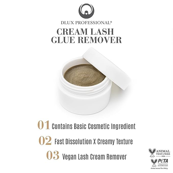 DLUX PROFESSIONAL pot crème adhésif cils 15 ml prêt à l’emploi.