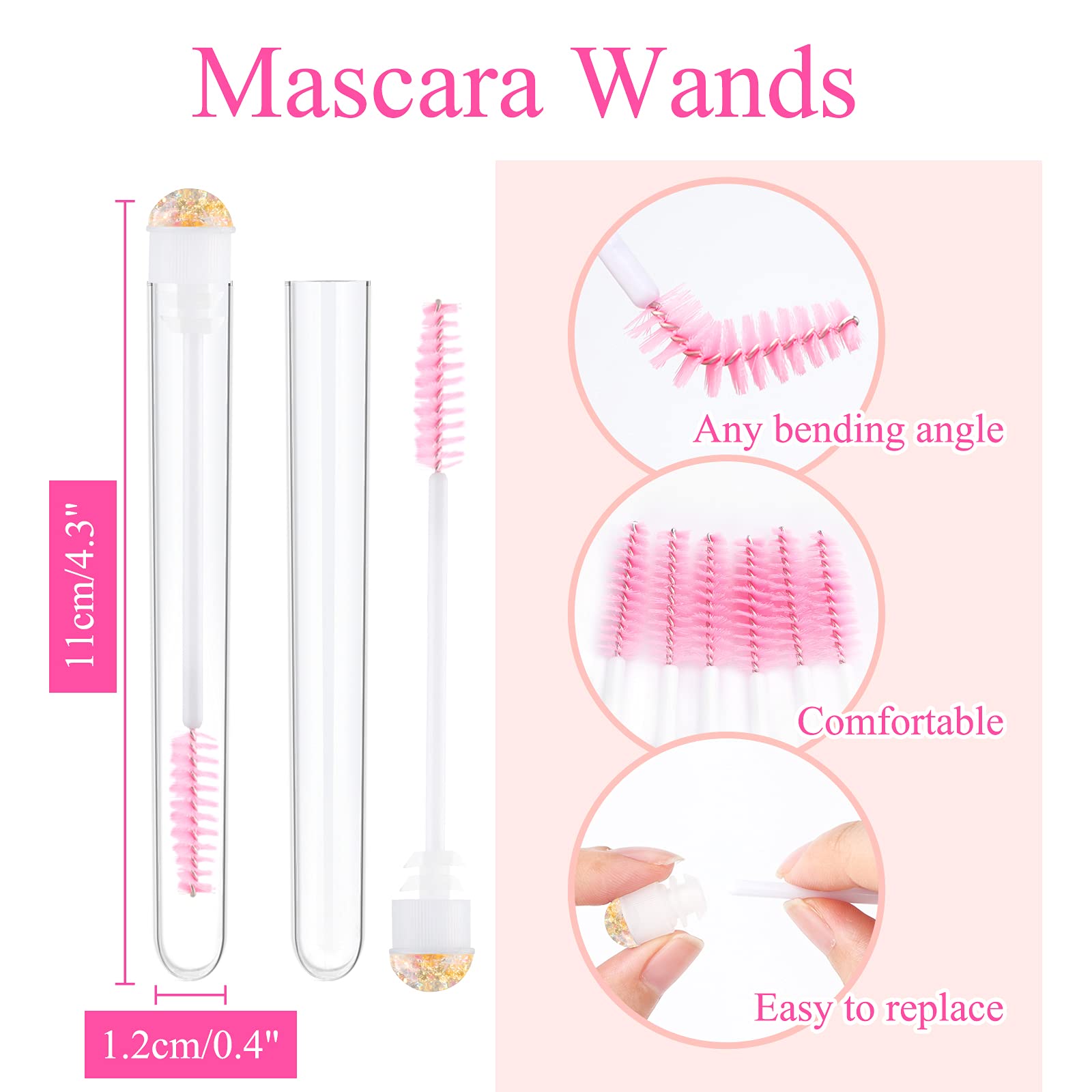 Brosse cils Dming couleur blanche, idéale pour nettoyer les extensions.