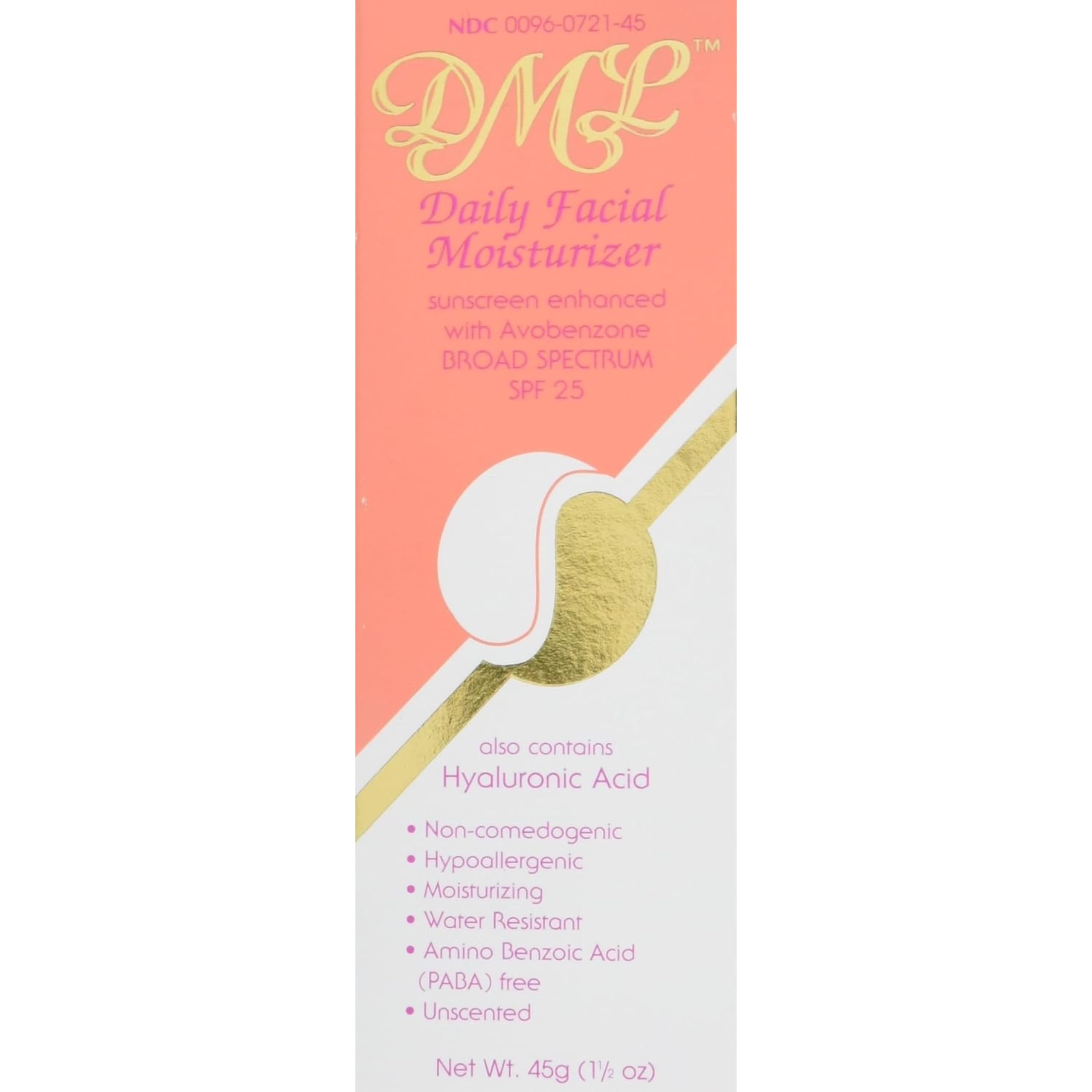 Hydratant visage DML SPF25 avec flacon pratique, hydratation durable pour le quotidien