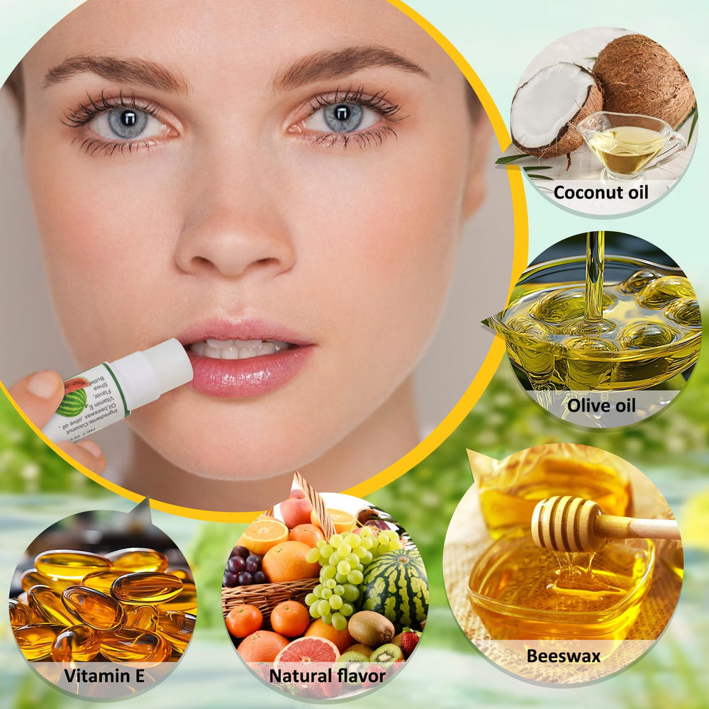 DMSKY baume à lèvres huile de coco vitamine E, soin nourrissant.