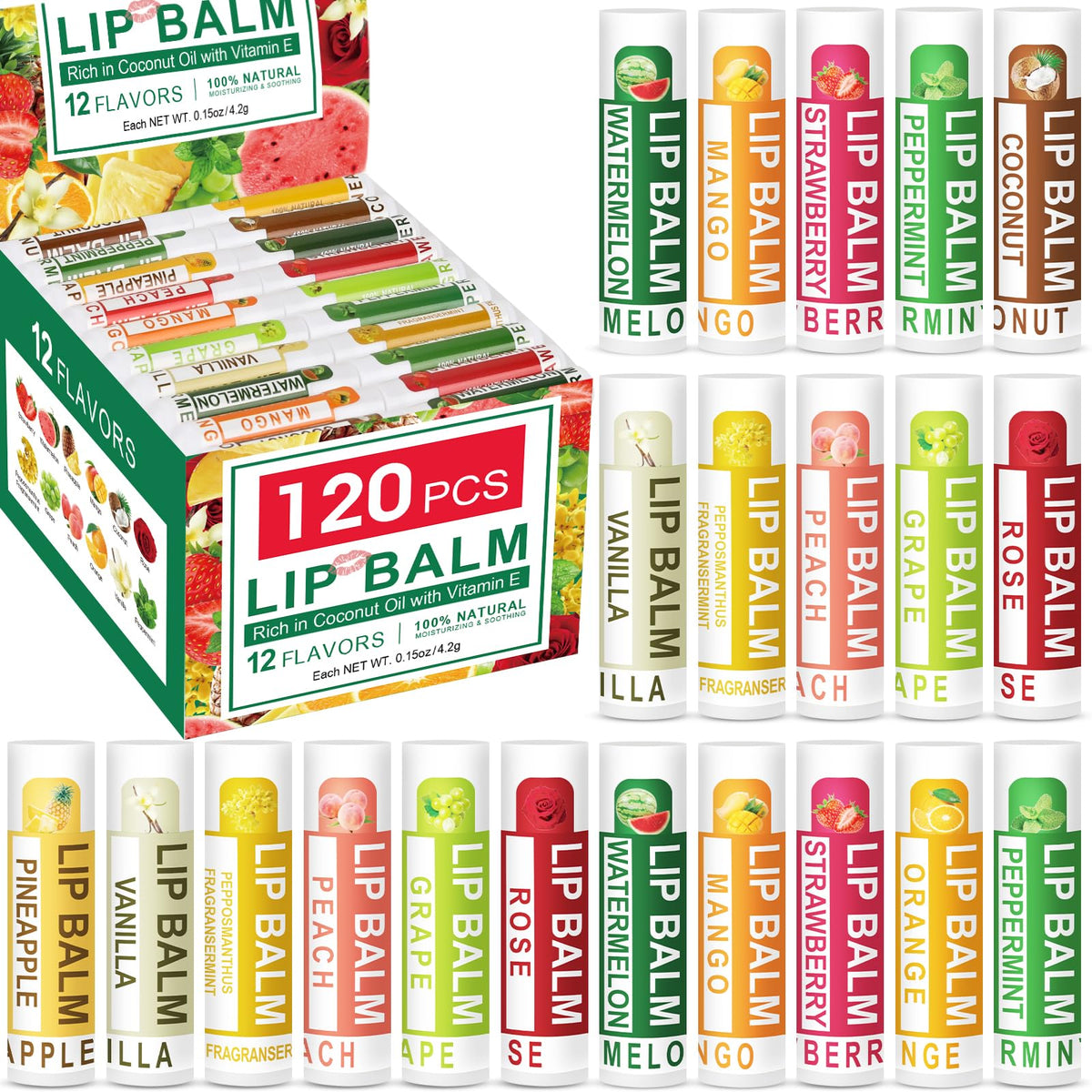 Baume à lèvres DMSKY, ensemble 120 packs offrant une hydratation durable.