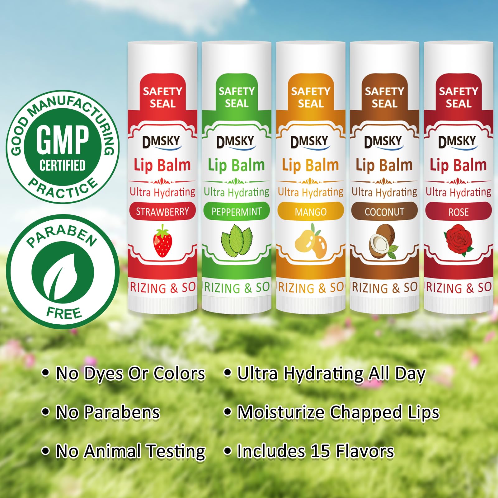 Baume lèvres DMSKY menthe — fraîcheur rapide et protection légère