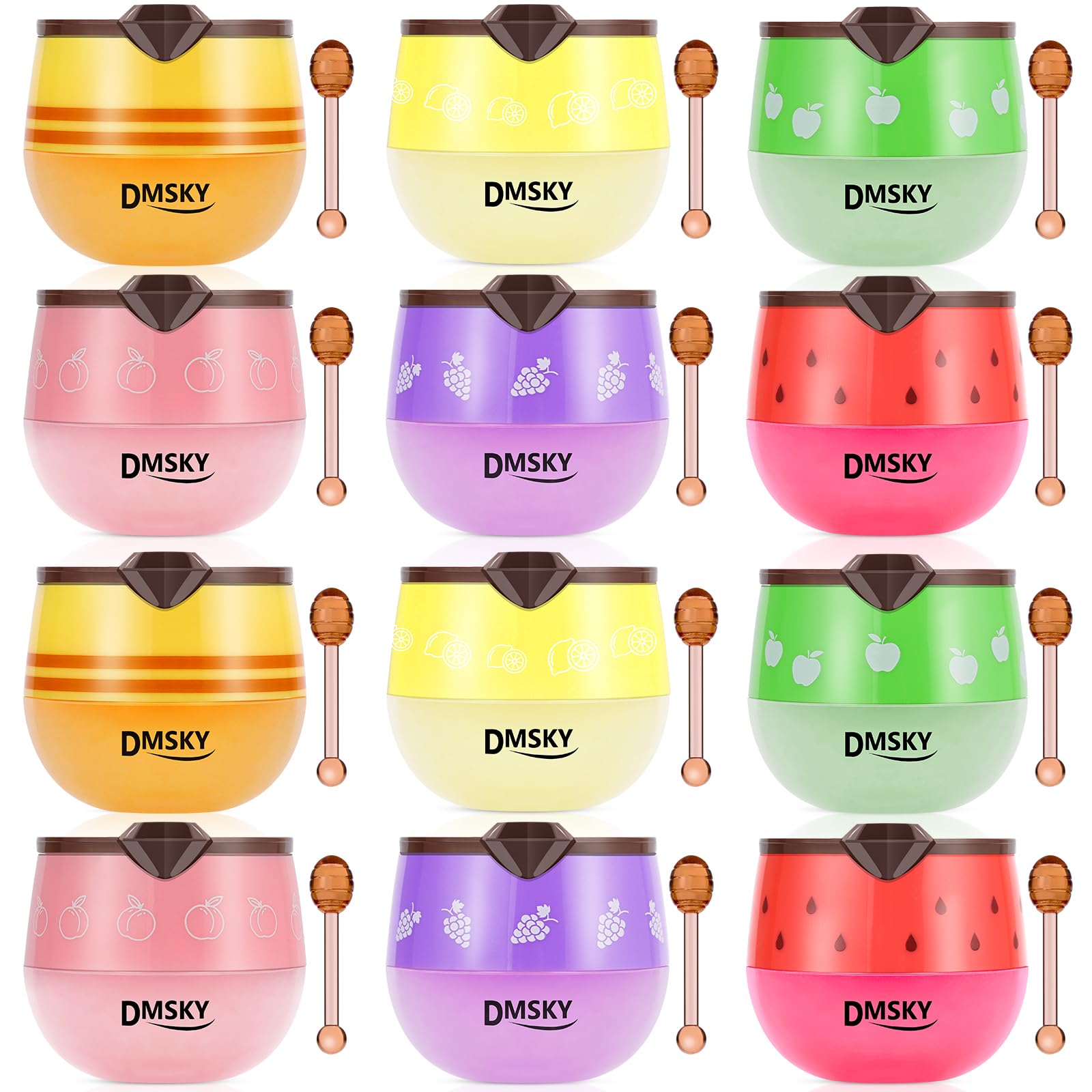 Baume lèvres DMSKY en pot miel, hydratation nourrissante pour lèvres sèches.