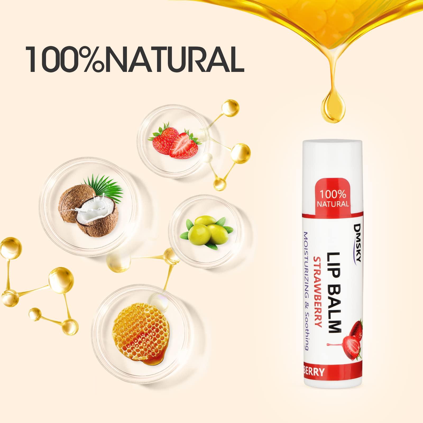 Dmsky Baume à lèvres saveur mangue pour nourrir et adoucir