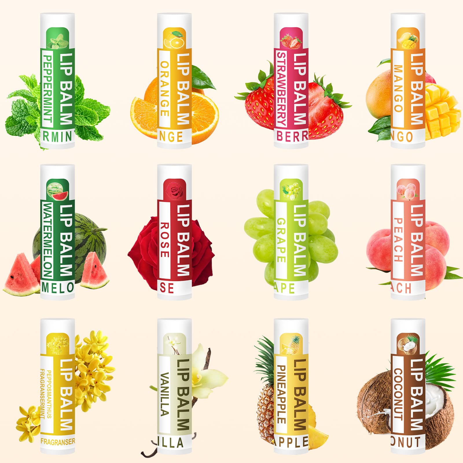 Strawberry flavor lip balm from Dmsky provides vibrant daily moisture.