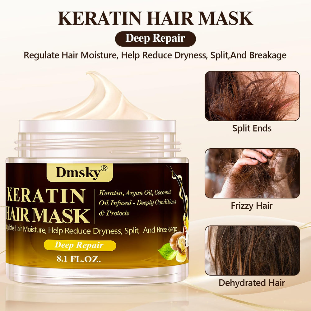 Formule enrichie en collagène et kératine pour la douceur des cheveux.