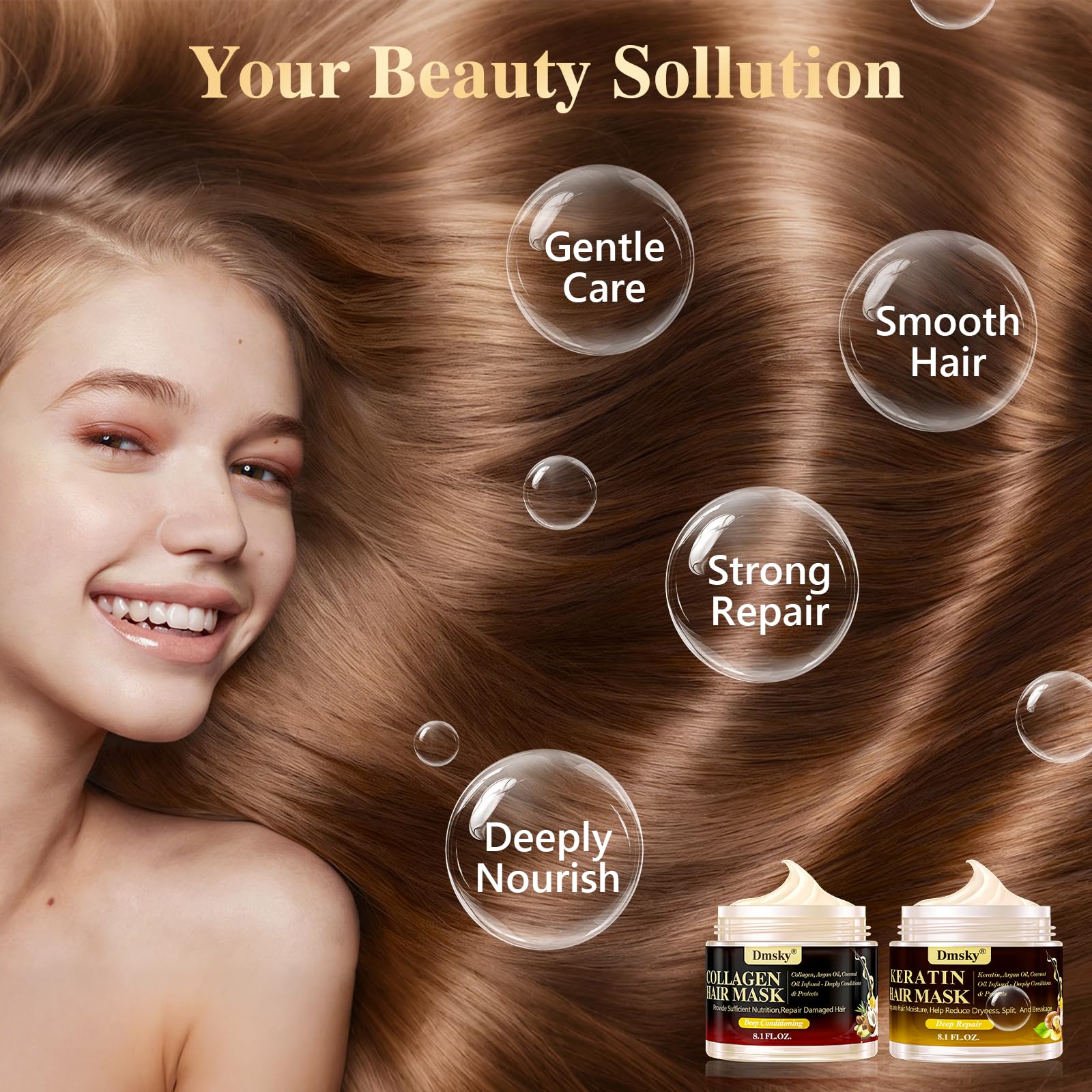 Dmsky masque emballage double pour soin nourrissant.