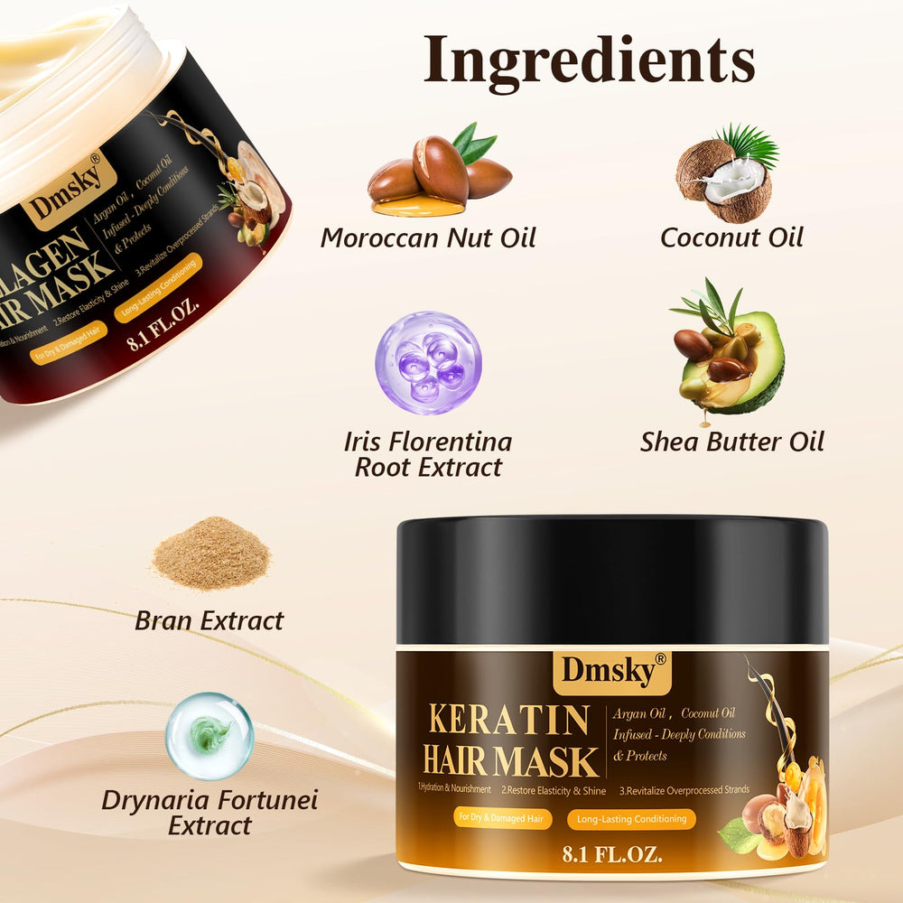 Dmsky masque cheveux massez les longueurs pour revitalisation douce.