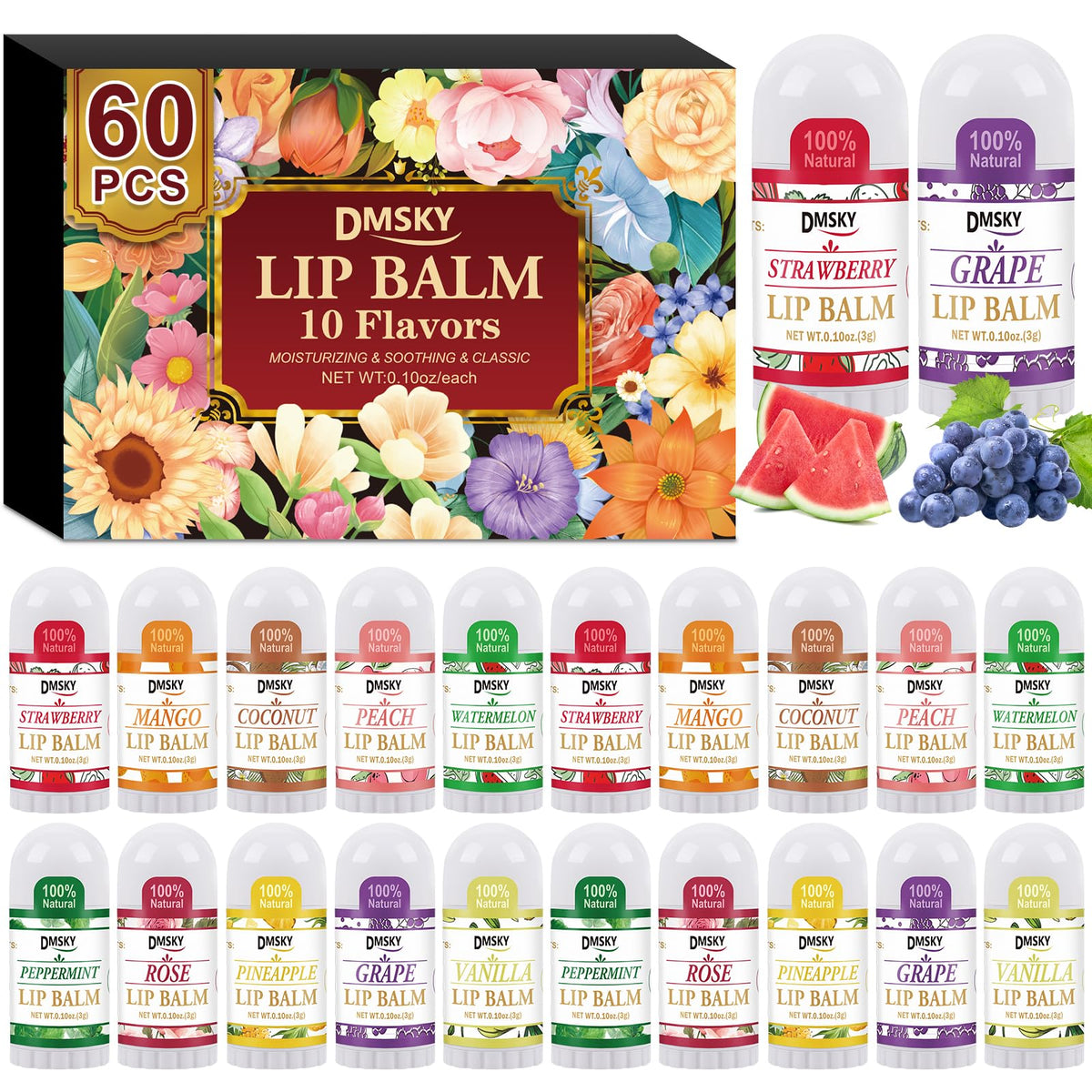 DMSKY baume pomme mini, hydratation durable et parfum fruité