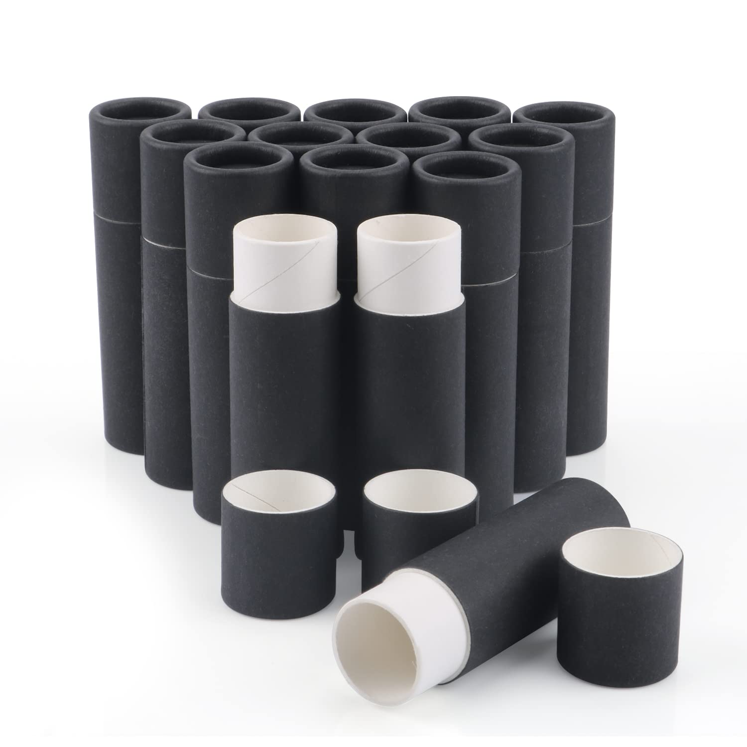 DMuuuDM tubes baume-à-levres carton noir mat, solution écologique pour baume maison en voyage.