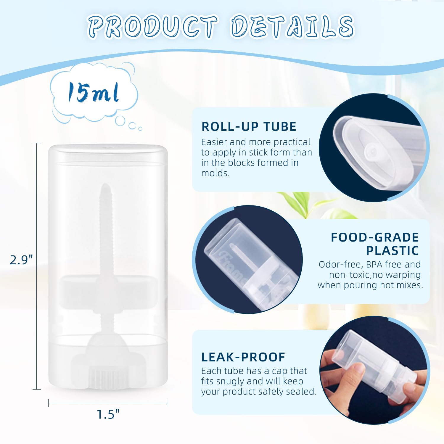 Tube déodorant portable DMuuuDM, forme ovale twist-up, pratique en sac à main.