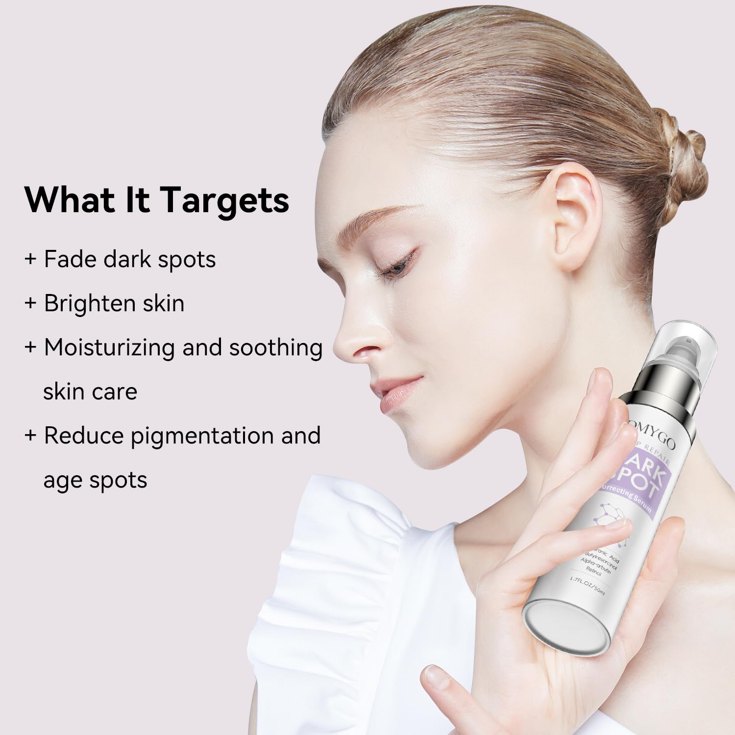 DMYGO sérum visage – application quotidienne pour un teint uniforme.
