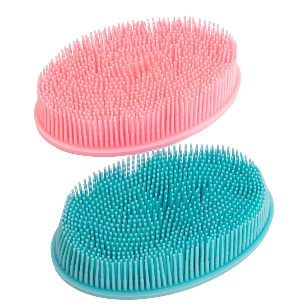 Brosse silicone DNC double-face pour corps et visage, exfolie et stimule la circulation.