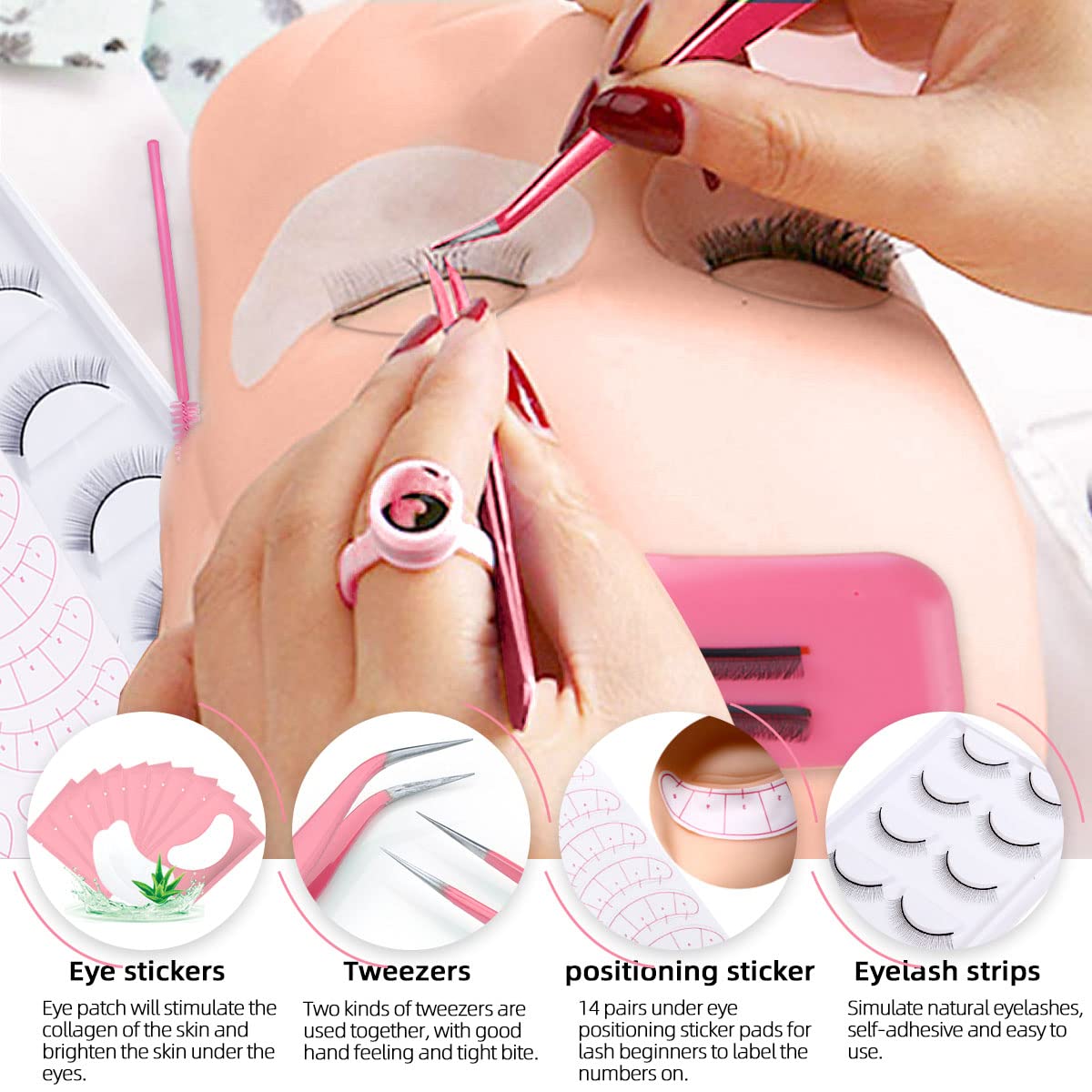 DNSGOOR kit outils cils pratiques: outils essentiels pour poser et retirer les extensions.