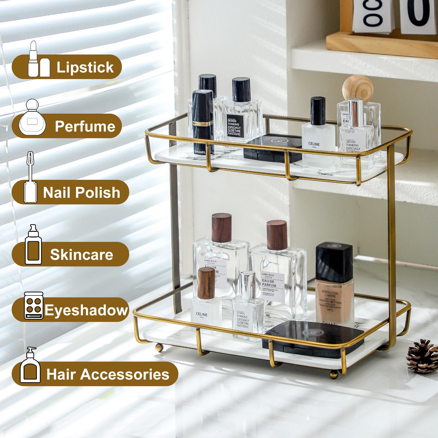 Dobbyby étagère coiffeuse, design moderne pour dressing et salle de bain.