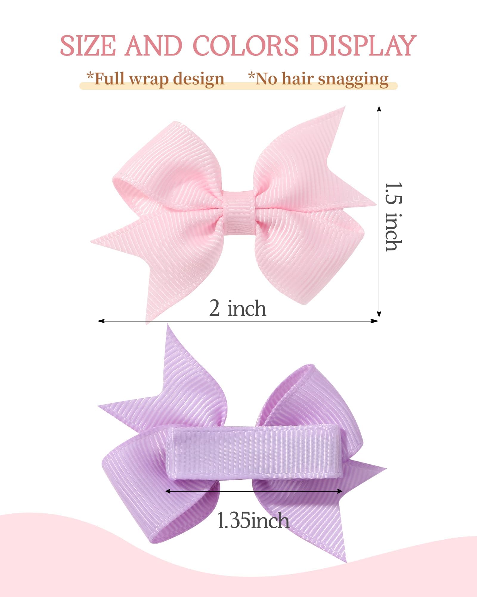 Doboi barrette bébé 2 pouces rose pâle, usage quotidien et douceur.