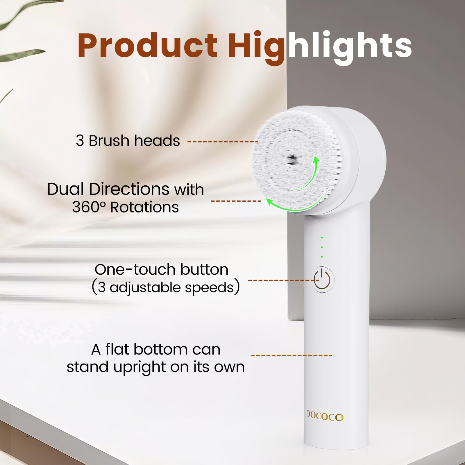 DOCOCO brosse-visage batterie 600mAh avec longue autonomie