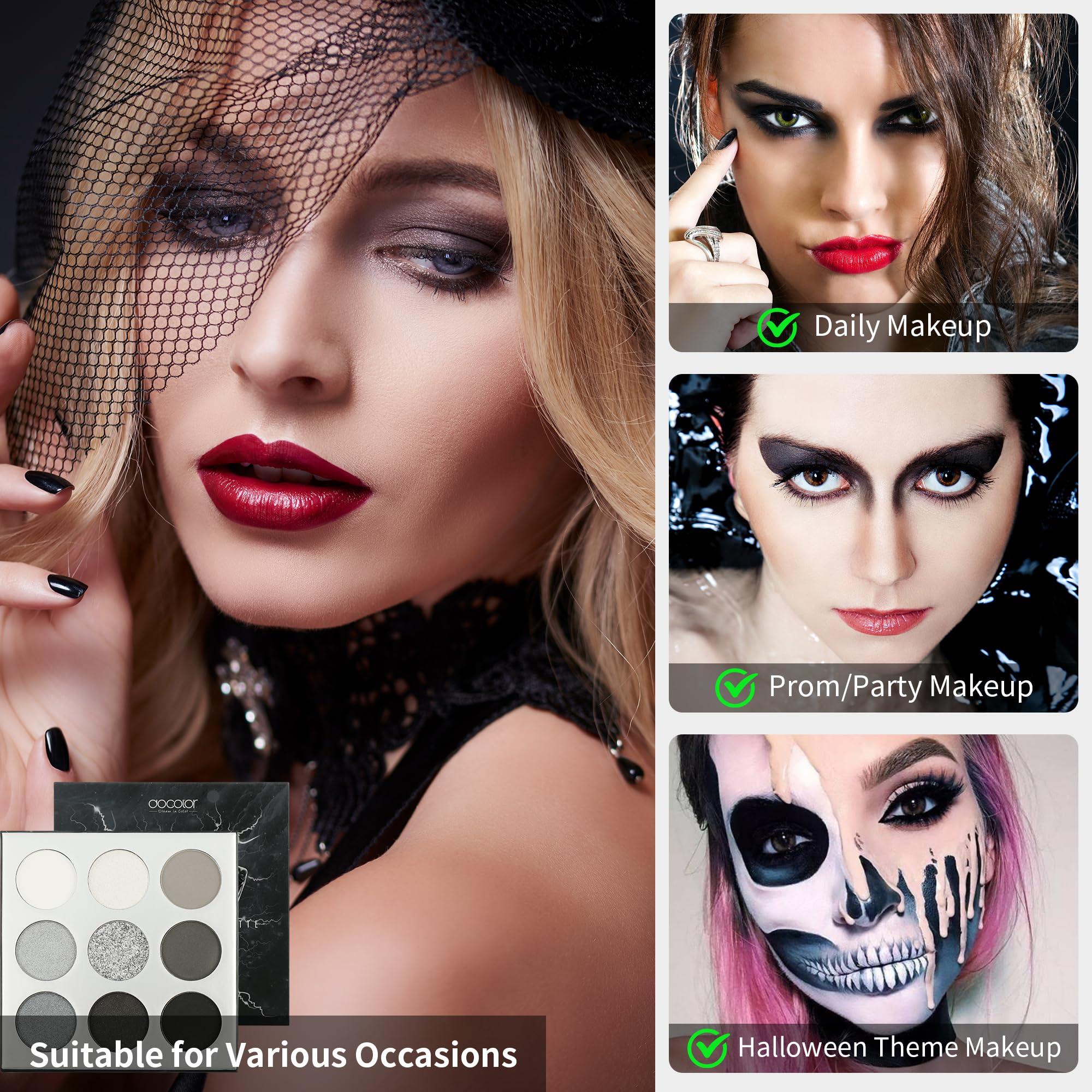 Docolor offre une application douce pour des transitions harmonieuses sur les paupières.