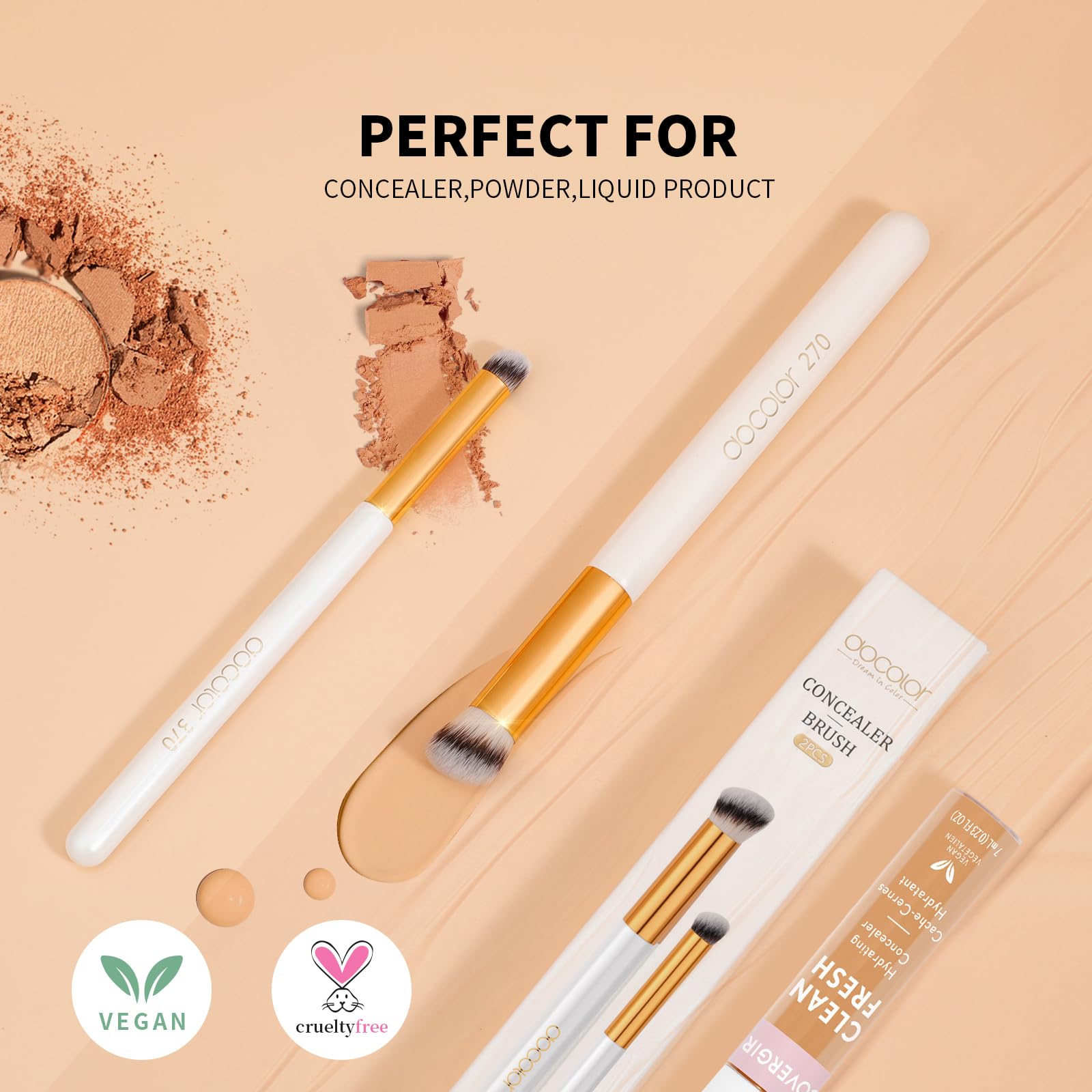 docolor brosse correcteur liquide-creme pour fonds et correcteurs liquides.