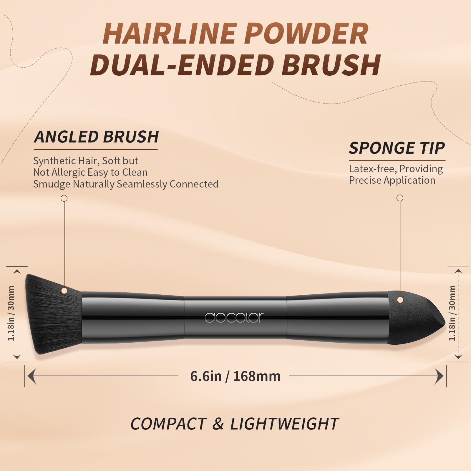Docolor brosse poudre Contourage cheveux, fini naturel sans démarcation.