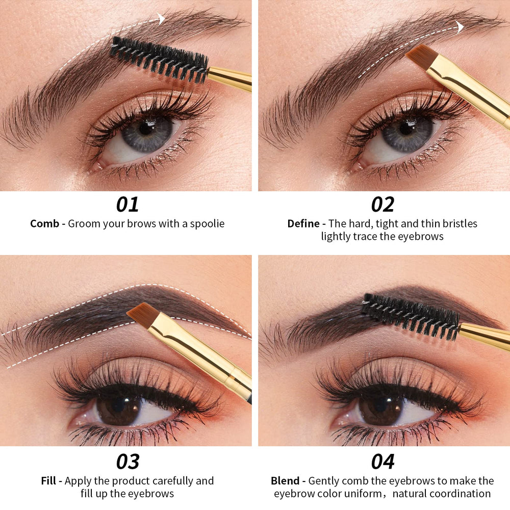 Ensemble 3 pièces pinceau-sourcils Docolor, kit polyvalent pour définir et modeler.