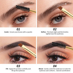 Ensemble 3 pièces pinceau-sourcils Docolor, kit polyvalent pour définir et modeler.