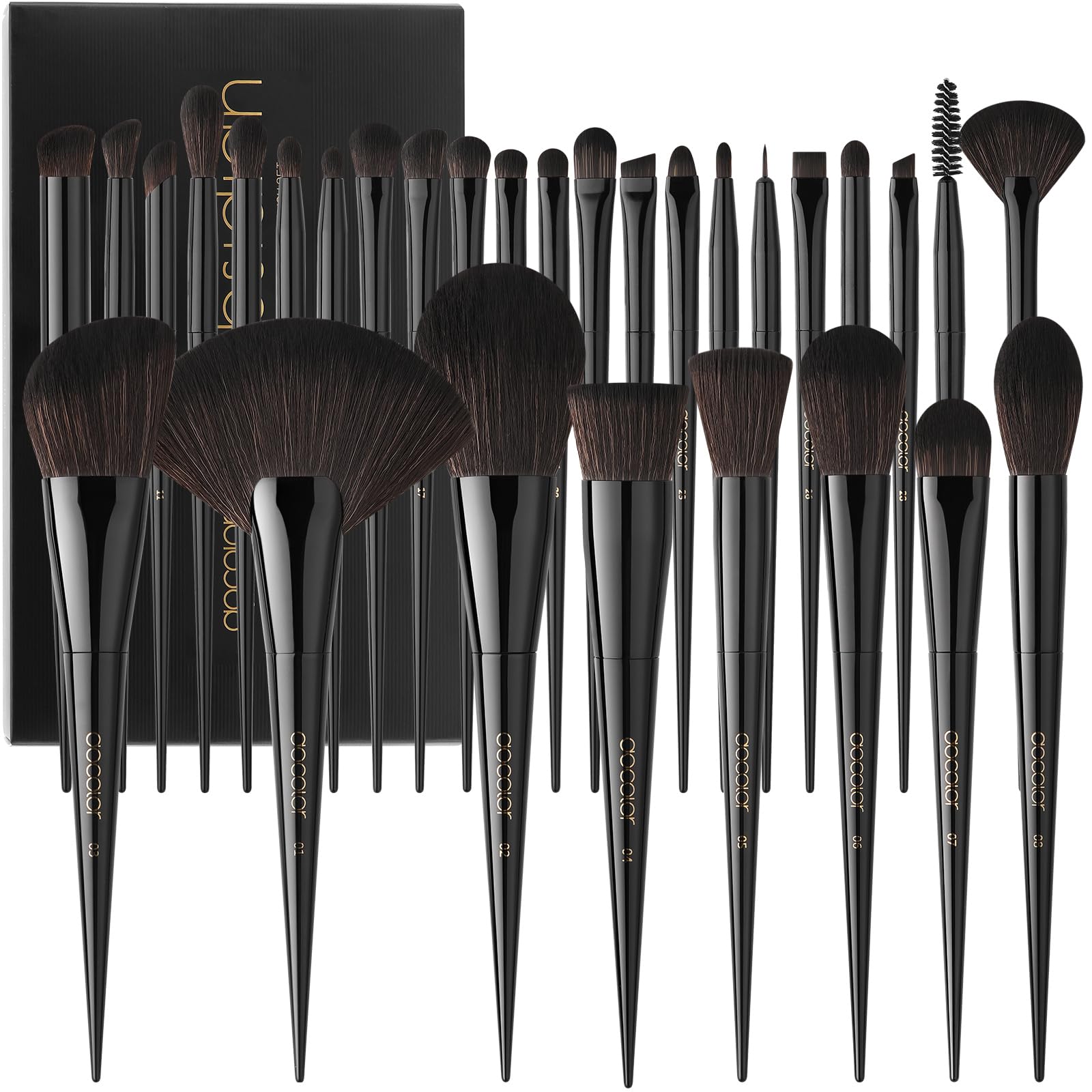 Kit pinceaux Docolor Obsidien 30 pièces pour une application fluide et professionnelle.