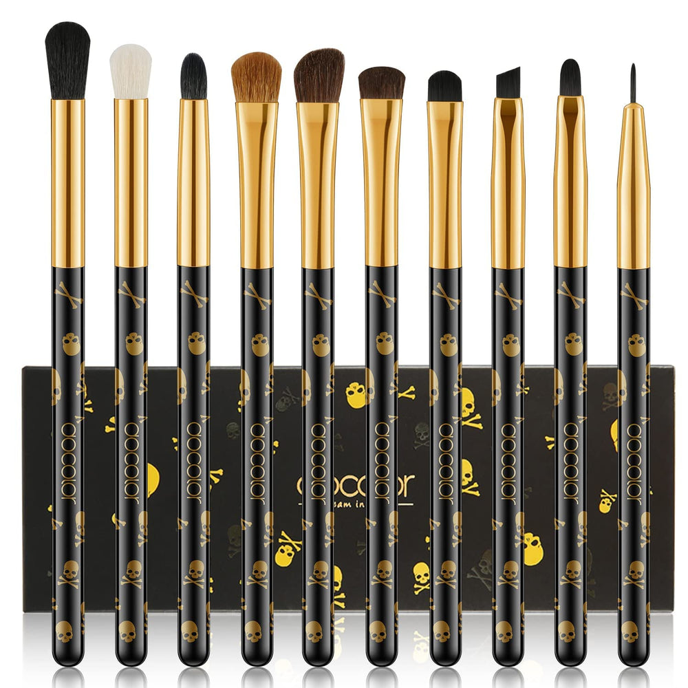 Pinceaux Docolor ensemble yeux 10 pièces avec poignée crane imprimée pour un rendu pro