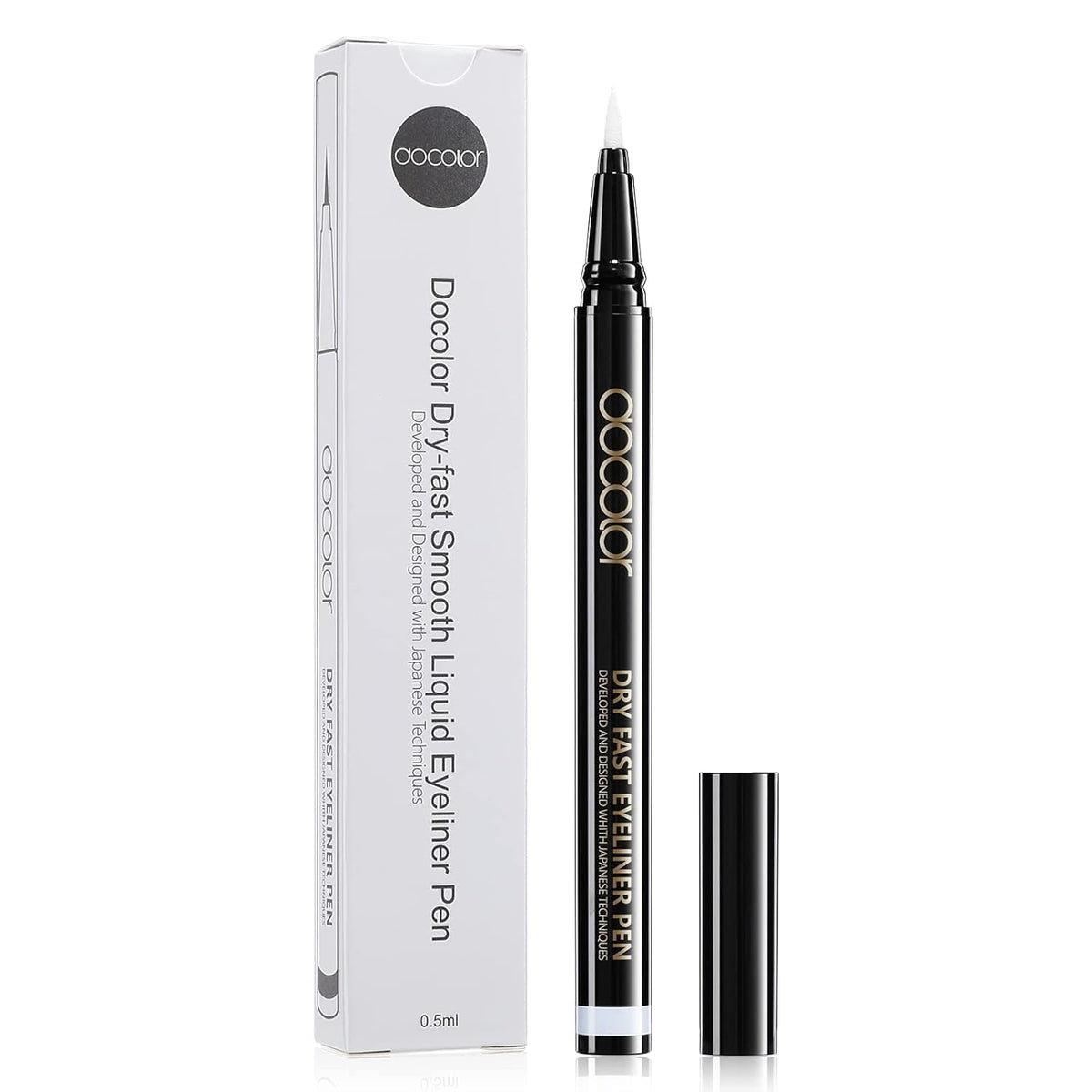 Docolor liner imperme9able blanc, pointe ultra-fin pour trace9 pre9cis et durable.