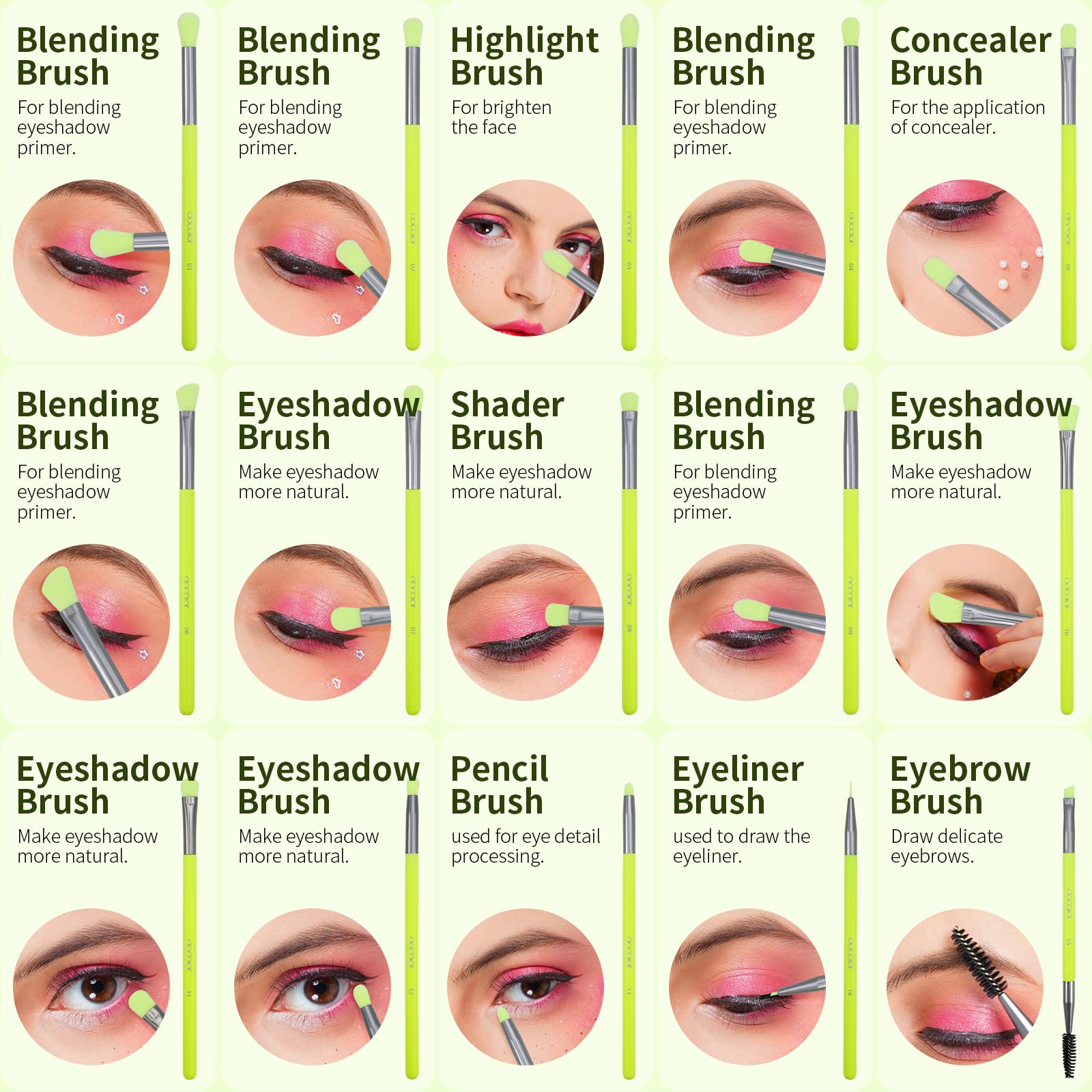 Pinceau crease Docolor – transitions nettes vers styles variés.