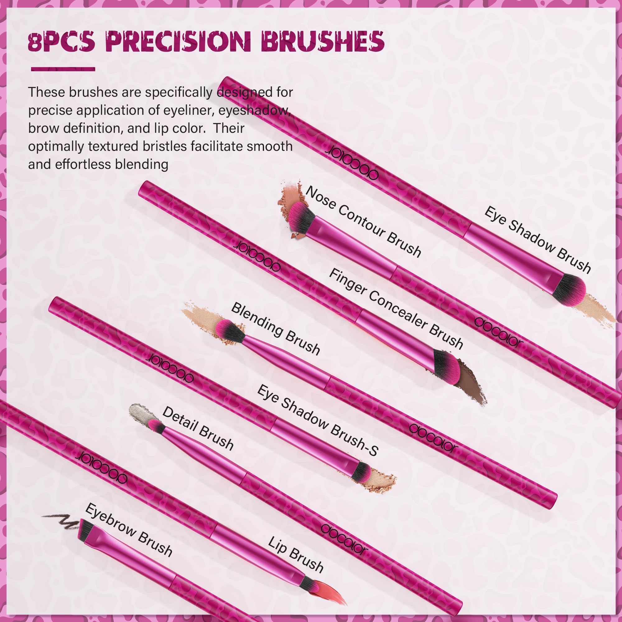 Pinceau éclat docolor Rose Léopard pour accentuer les zones lumineuses.