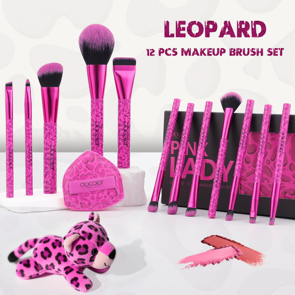 Pinceau précision yeux docolor Rose Léopard pour dégradé et détails fins.