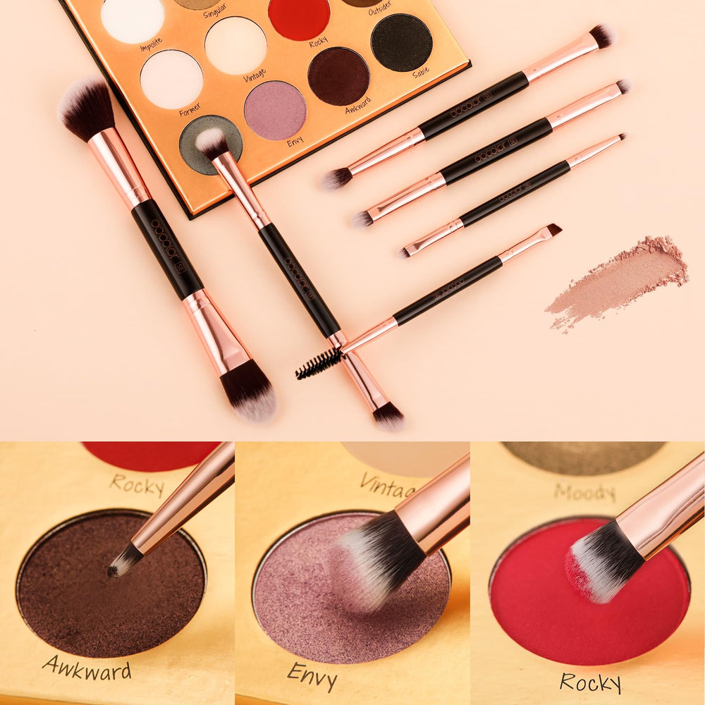 Pinceaux Docolor yeux double-face estomper pour un fini lisse.