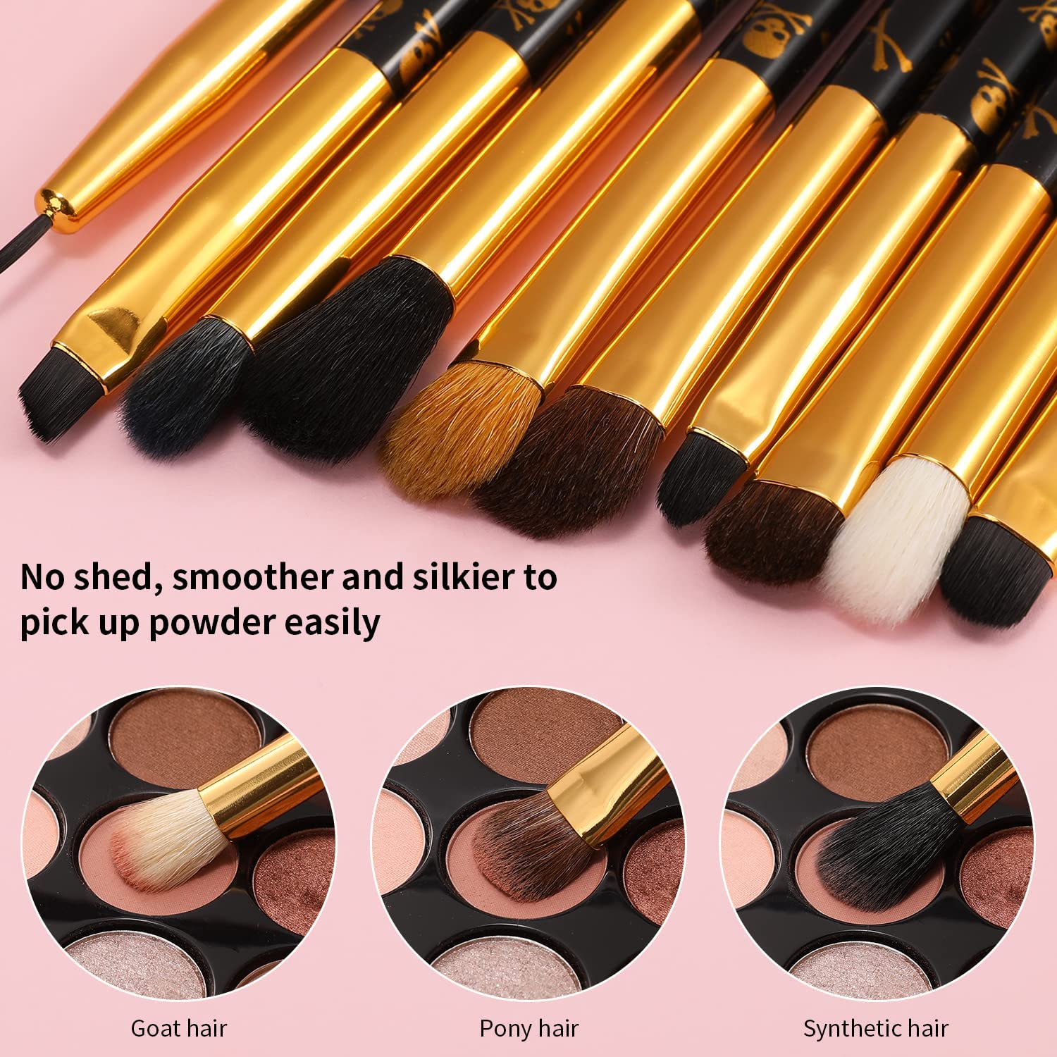 Pinceaux Docolor yeux plats et duveteux pour application d’ombres