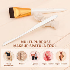 Spatule-maquillage-double-face-inox pour une diffusion uniforme du produit.