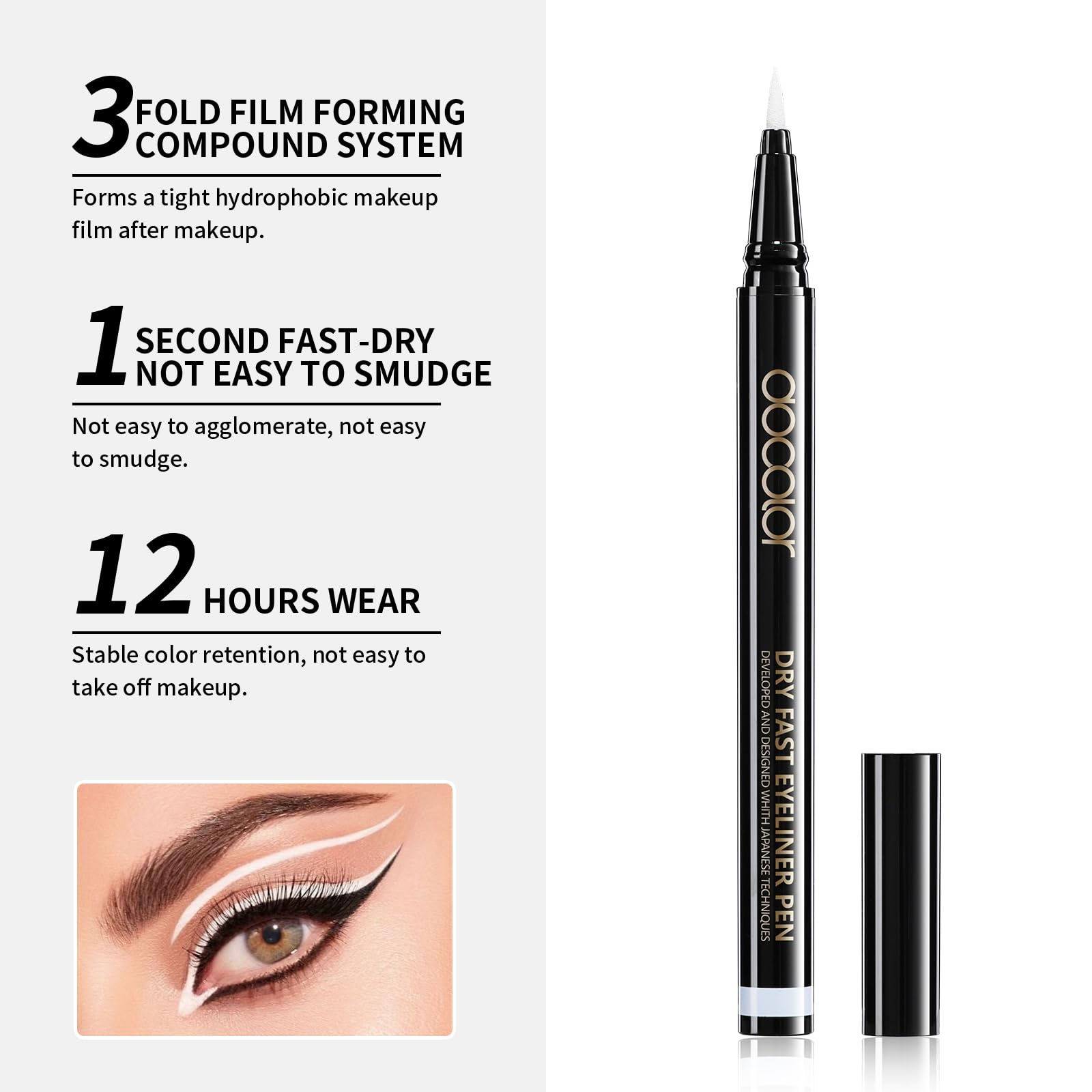 Docolor trace blanche imperme9able: ligne cils pre8s et nette.