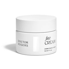 Crème visage Doctor Rogers en bouteille pompe, hydratation pratique.