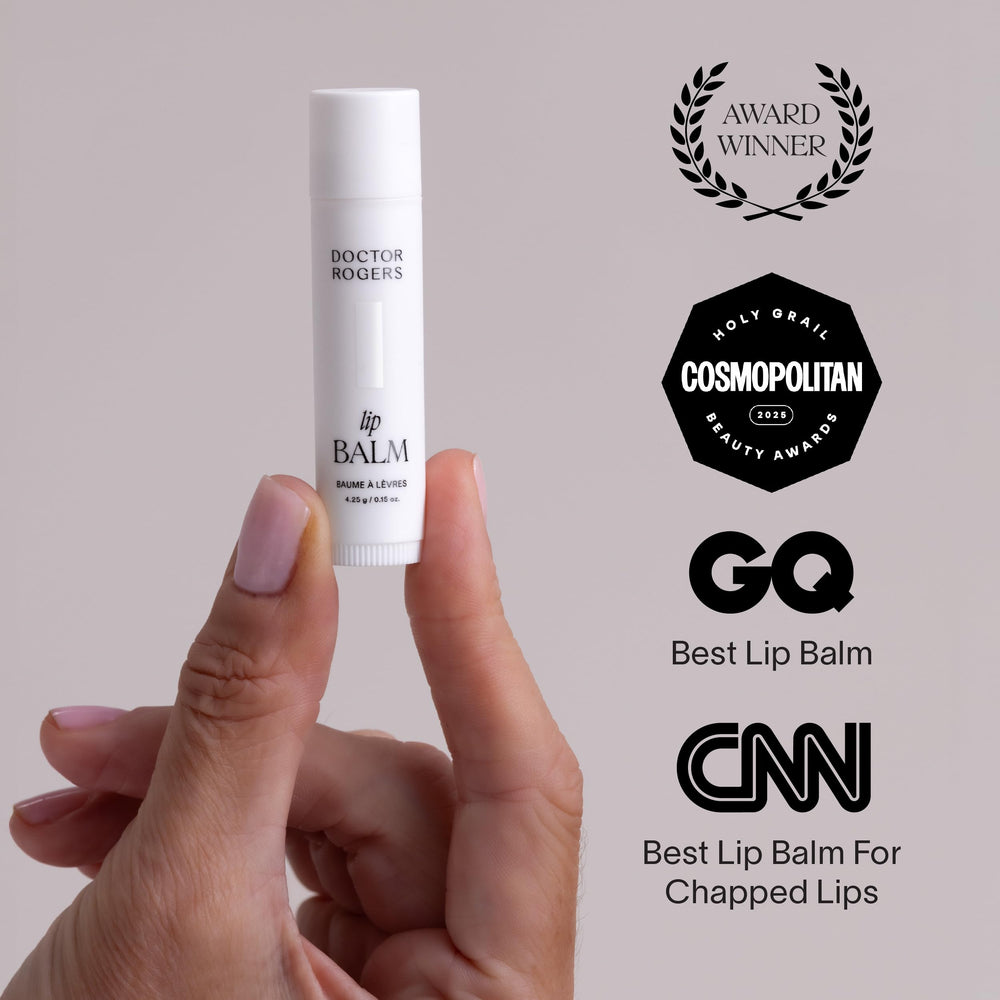 Finition douce et lisse sur les lèvres avec Doctor Rogers Lip Balm.