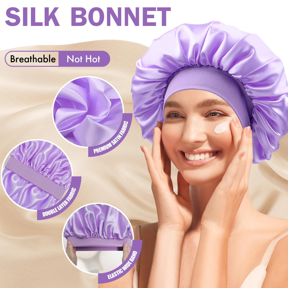 Ce bonnet protège les cheveux frisés et naturels toute la nuit.